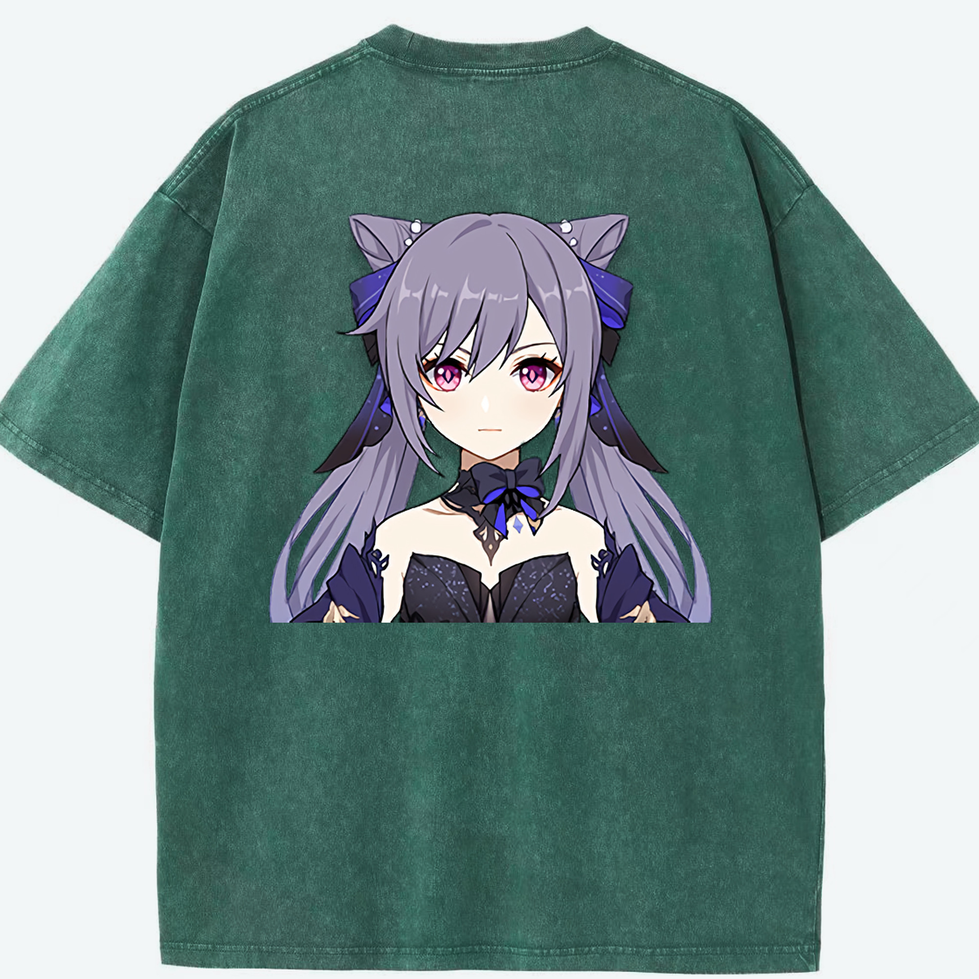げんし神 刻晴 こくせい genshin Kokusei 綿100% ヴィンテージ風 半袖Tシャツ（背面プリント）